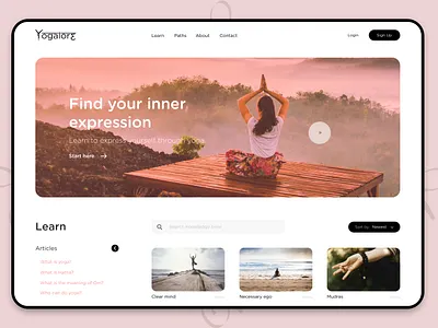 Yogalore - Learn yoga in the simplest way possible interface landing page learn yoga logo product card ui ux web web design website yoga yogalore