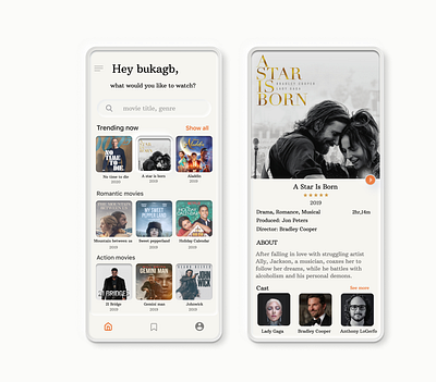 Movie app Neumorphism app art branding design flat illustration minimal ui ux web