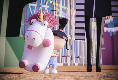 Agnes and her fluffy unicorn agnes blender lowpoly unicorn