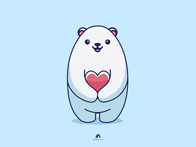 Polar bear ... ✨😅 design draw drawing dribbble flat illustration illustrator ilustration logo vector