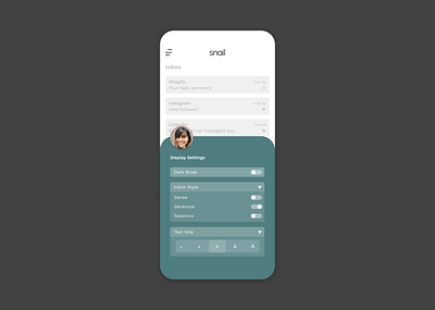 007_Settings app design clean color dailyui display settings flat inbox ios mail minimalist mobile settings ui ux