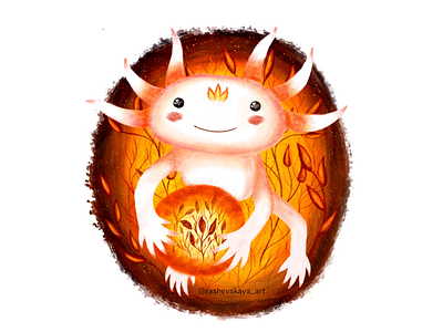 Magic axolotl animal axolotl book character cute design fairytale game gamedesign illustration illustrator magic