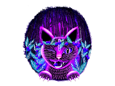 Forest magic cat art book cat character design childrens book design drawing game illustrator magic photoshop