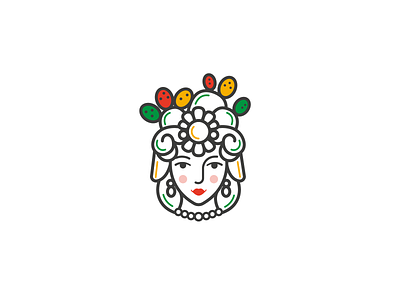 CasaCammileddi branding branding design colors green head identity illuatration logo sicily woman yellow