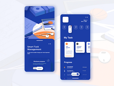 Daily task manager interface app design illustration illustrator minimal ui ux vector