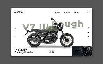 Moto Guzzi Web Concept design landing minimalism motorcycles style typography ui uiux web webdesign webdesigner website