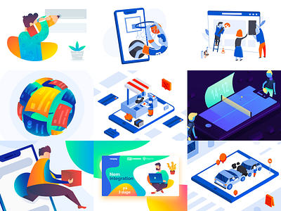 Top 9 of 2019 shots best 9 branding flat design illustration top nine vector web