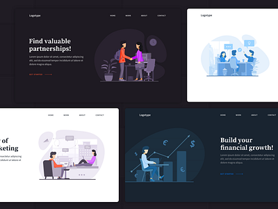 Header illustration pack adobe xd blue color design figma finance header illustration kit minimal pack purple sketch team work vector vector illustration website