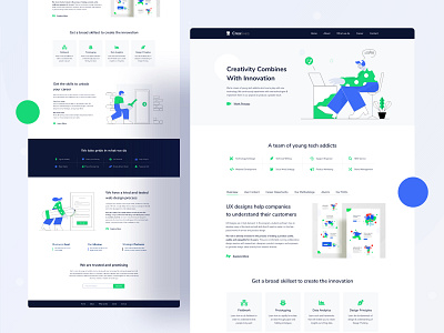 Digital agency landing page exploration agency application business businesscard character design designer digital gradient header illustration illustrations research typography ui user ux web web application website