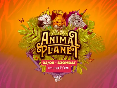 Animal Planet animal carnival illustration jungle leaves mascot mask poster procreate wildlife
