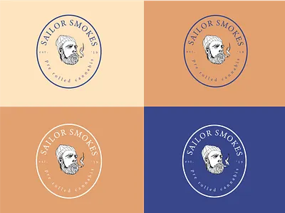 Logo/ label lockup for Sailor Smokes brandidentity branding cannabis branding cannabis design cannabis label cannabis logo cannabis packaging illustration label design package design sailing sailor smoker vintage design