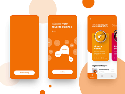Vegetarian recipes application animation application design recipe app recipes ui ux
