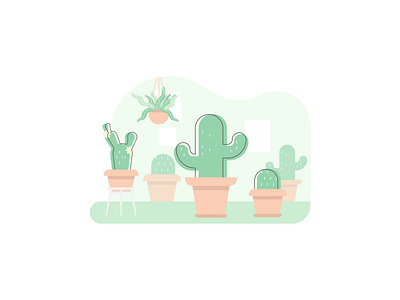 Cacti cacti cactus flatdesign green illustration minimal plants vector