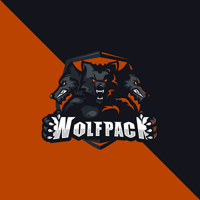 wolfpackfinal adobe esport illustration illustrator mascot mascot logo vector wolf wolfpack