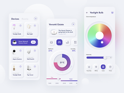 Mi Home app automation clean design ios minimal skeuomorphic ui ux