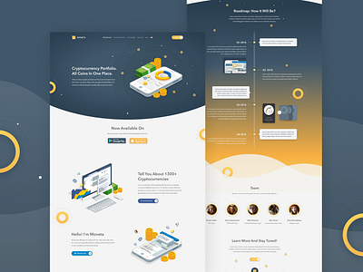 Moneta Landing app branding design ecommerce illustration ui ux web website