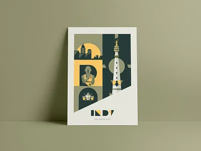 Indy Poster geometric illustration poster