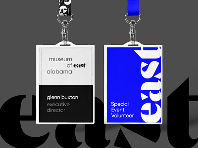 MoEA Badges alabama auburn badge brand card design east exhibit id identification identity lanyard logo museum necklace opelika pass rebrand tag wordmark