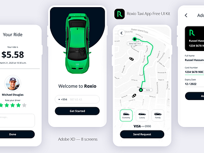 Taxi App Free XD UI Kit adobe xd app free freebie taxi ui kit ui ux xd