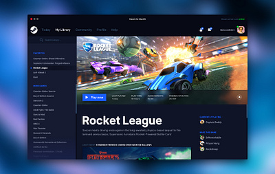 Steam Redesigned gaming rocket league ui