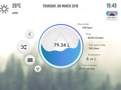 UI for bathroom shower app app concept design graphicdesign intelligent minimal smartcity smarthome ui ux vector