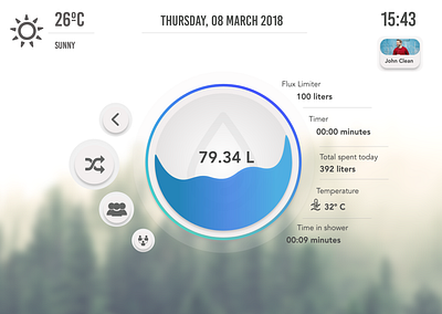 UI for bathroom shower app app concept design graphicdesign intelligent minimal smartcity smarthome ui ux vector