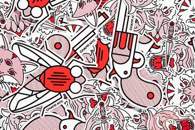 Making merch on the side: 5 tips for getting started dribbble fly fox gun halftone illustration merch merch design mono line monoline pop art self promotion stickers tattoo tiger tips