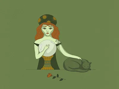 Fortune Teller cats design illustration illustration art illustrator life procreate spirituality