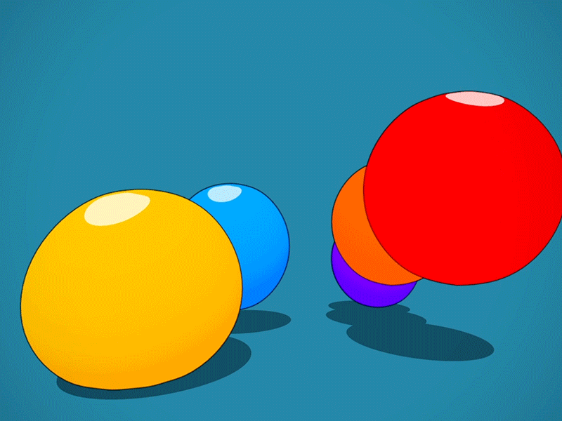 Ball Bounce 3d ae animation balls bounce c4d celshader design flat sketchandtoon