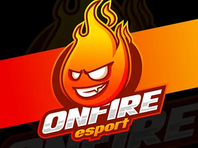 fire mascot esport logo design burn cartoon charachter cute dragon e sport esport fire fun game gamer logo logotype mascot onfire playful simple sport twitch
