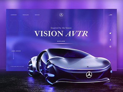 Mercedes-Benz VISION AVTR branding car clean concept design graphicdesign grid mercedes site typography ui ux web