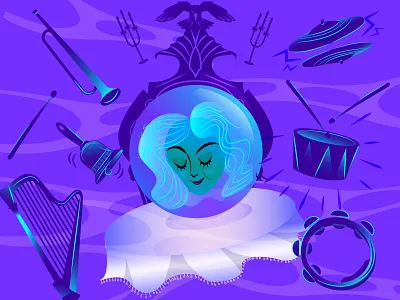 Madame Leota character disney haunted mansion illustration illustrator instruments