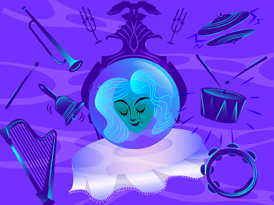 Madame Leota character disney haunted mansion illustration illustrator instruments