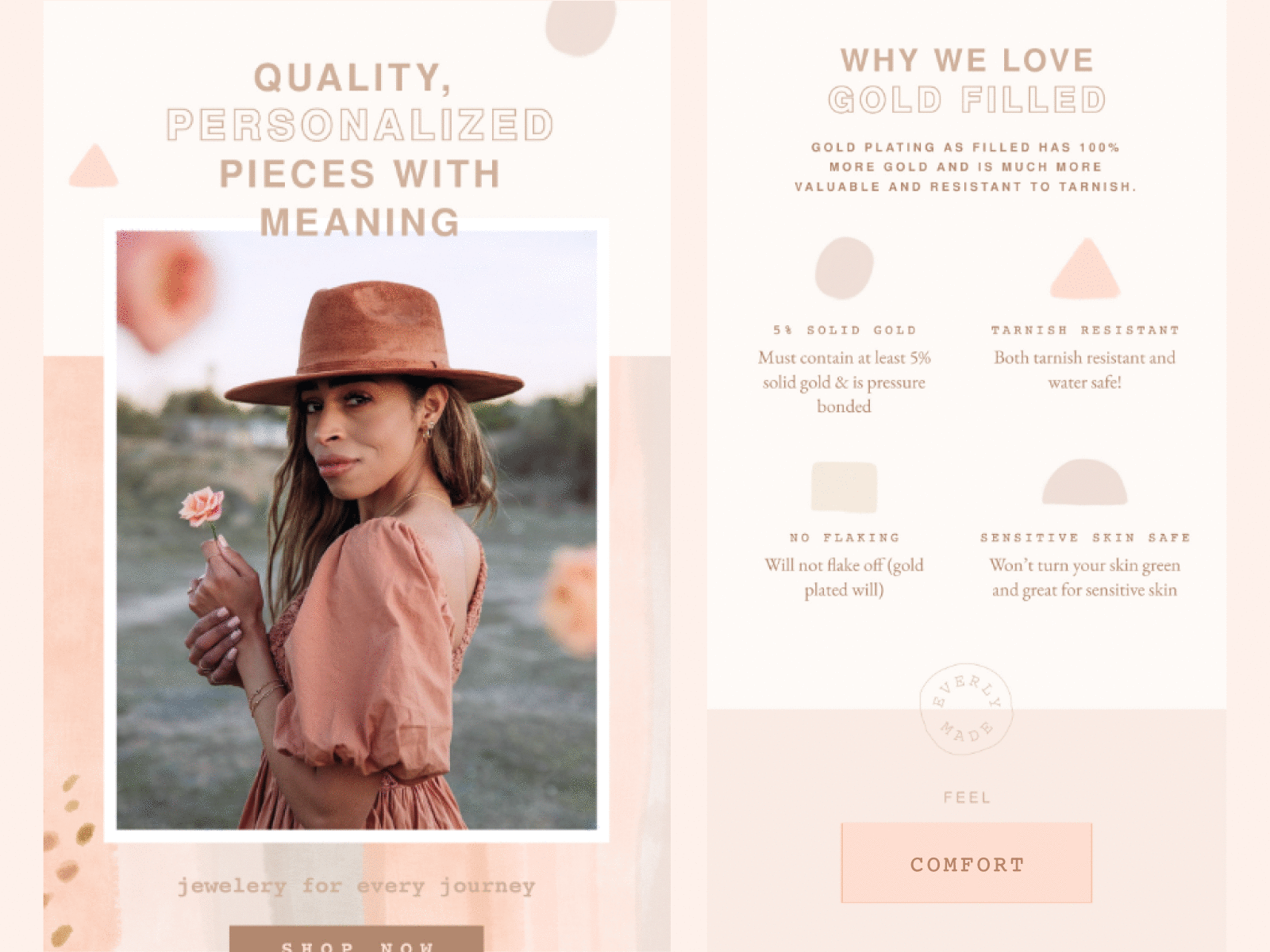 Jewelry EDM Email Design edm email email design email designs email marketing email template emails feminine jewelry mailchimp mailchimp template pink templates