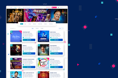 Event Organizer Website adobexd colorful design event events events app gradient homepage illustration ui ux web design website concept website design websites