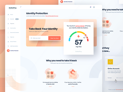 DoNotPay Identity Protection for Web credit credit score creditcard donotpay fire identiy money orange product protection rating risk score security web