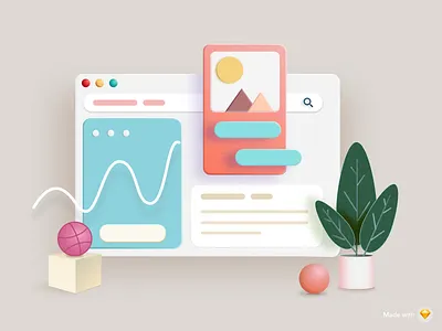 3D Dashboard 3d art abstract app application art color design dribbble exploration graph hero illustration minimal plant search tree ui vector webdesign website