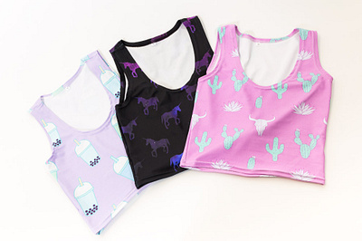 Mint & Chopsticks Clothing Pattern Designs bubble tea cactus clothing design unicorns