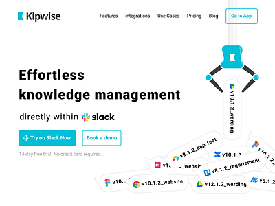 Redesign Kipwise ai machine management messages robot slack app tool