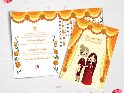 Wedding Invitation Design characterdesign design design art graphicdesign illustration illustrations indian wedding invitation typography wedding invitation wedding invite wedding invites