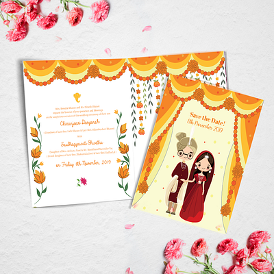 Wedding Invitation Design characterdesign design design art graphicdesign illustration illustrations indian wedding invitation typography wedding invitation wedding invite wedding invites