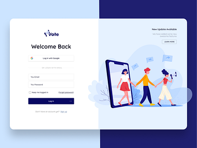 VOTE - login screen bright color combinations bright colors design form illustration login page login screen minimal register form ui uiux ux web web design website