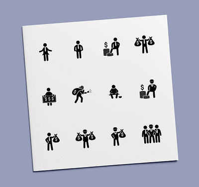 Stick Figure - Rich & Poor People Icons broke businessman icon icon design icon set icons money people poor rich stick figure wealth wealthy