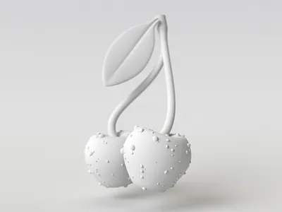 Wet Cherry Clay 3d 3d art 3d illustration blender blender 3d c4d character character design cherries cherry clay cycles doodle dribble illustration render rendering simple wet white