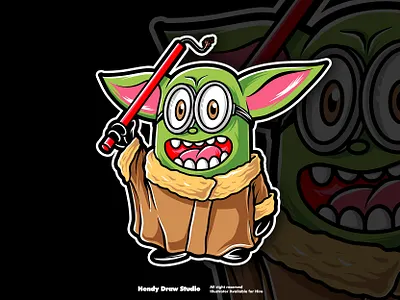 Baby Yoda Minion the mandalorian the child baby baby yoda parody clothing cute yoda hendydraw illustration minion streetwear tshirt tshirt art tshirt design yoda