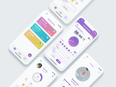 Happily alarm app alarm clock design meditation mindfulness mobile app mobile app design ui user experience user interface ux