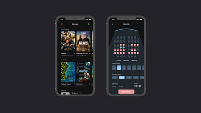 Cinema App | Dark Mode black cinema cinema app cinema app dark mode dark dark mode dark ui model movie movie app ui design uidesign uiux uiuxdesign uxdesign