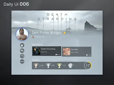 Daily Ui 006 - User Profile daily ui dailyui death stranding design playstation playstation 4 profile ps ui uidesign user ux