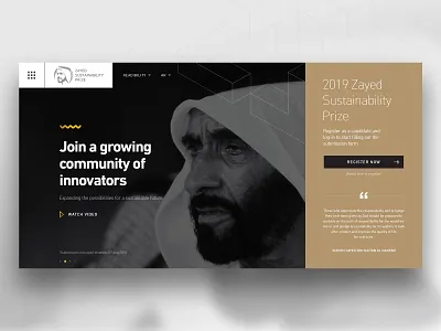 Sheikh Zayed Sustainability Prize clean design interaction design interface design landing page responsive design ui uiux design web design website