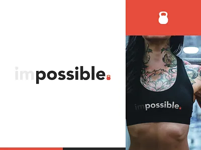 💪🏻Impossible. Logo apparel brand branding font gym icon inspiration kettlebell logo logo design logodesign logotype minimal motivation tshirt workout